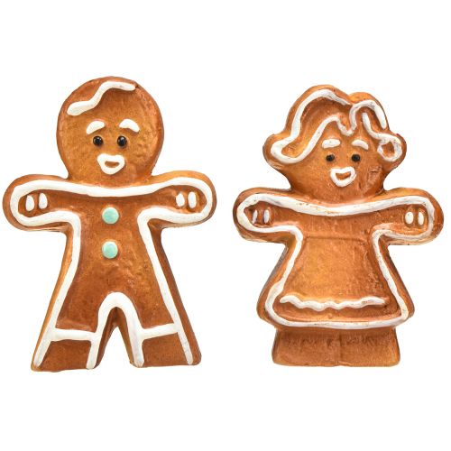 Artikel Kerstdecoratie keramiek peperkoek vrouw en man 7cm 6st