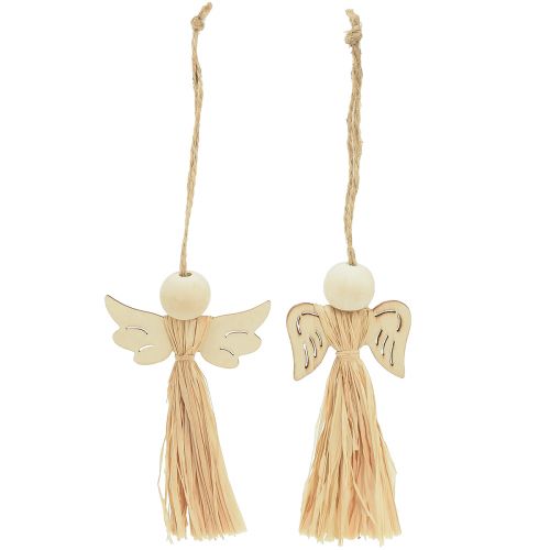 Artikel Kerstengel Kerstboomdecoratie engel raffia 11cm 12 st