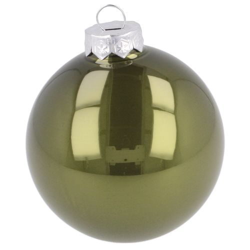 Artikel Kerstballen glazen bollen olijf zilvergrijs Ø7,5cm 12 stuks