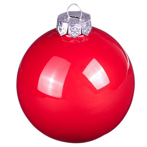 Artikel Kerstballen rood glanzend glas boomballen Ø7,5cm 12 st