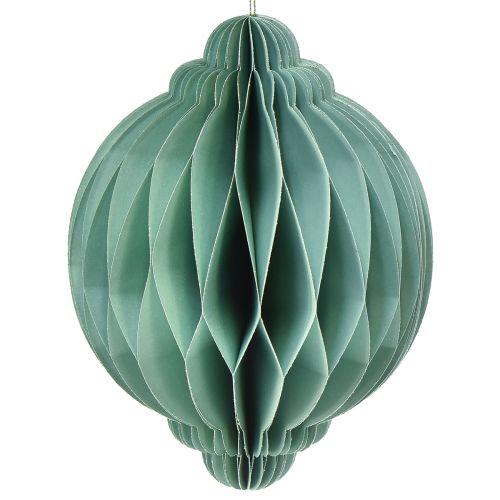 Floristik24 Kerstbal papier turquoise ui FSC Ø15cm H20cm