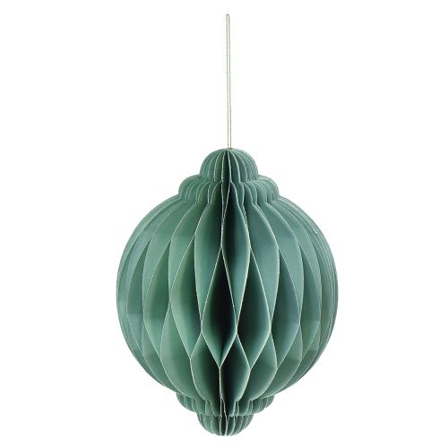 Artikel Kerstbal papier turquoise ui FSC Ø15cm H20cm