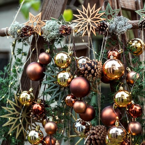 Artikel Kerstbal kunststof goud 6cm 12 st