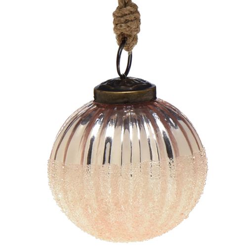 Artikel Kerstballen glas vintage roze glazen bollen Ø7cm 6st