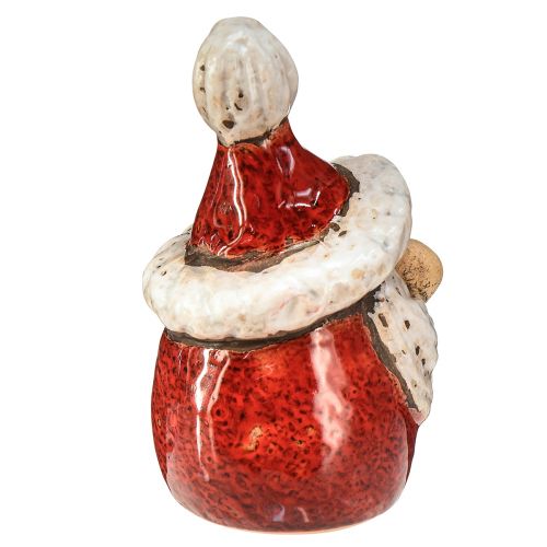 Artikel Schattig kerstmanfiguurtje van keramiek, rood en wit, 10 cm - perfecte kerstversiering - 4 stuks