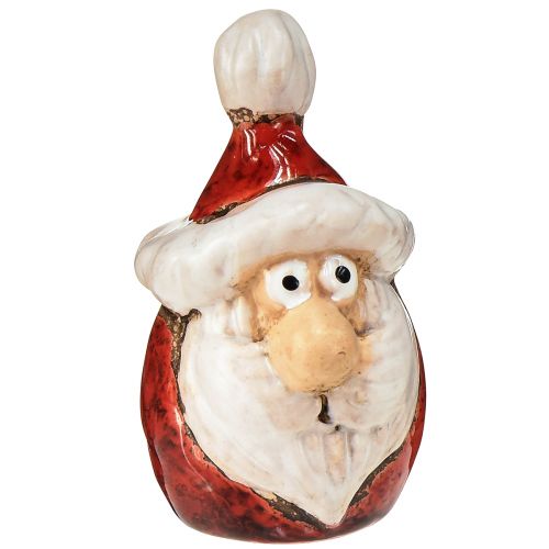 Artikel Kerstmanfiguur van keramiek, rood, 7 cm – Feestelijke kerstversiering – 6 st