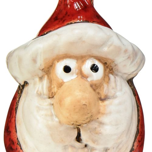 Artikel Kerstmanfiguur van keramiek, rood, 7 cm – Feestelijke kerstversiering – 6 st