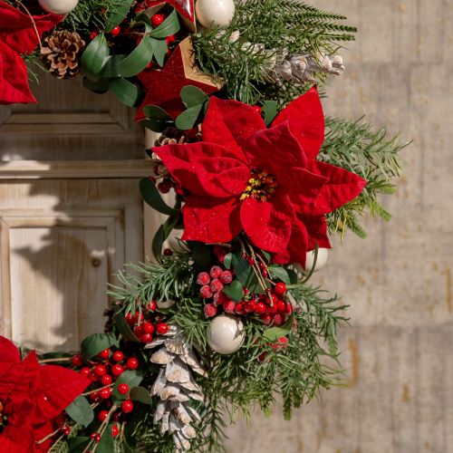 Artikel Poinsettia Kerstster Rood Kunstmatig L55cm 2st