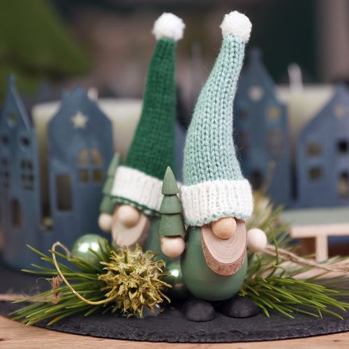 Floristik24 Kerstkabouterdecoratie kabouterhout groen mint H14cm 6 st