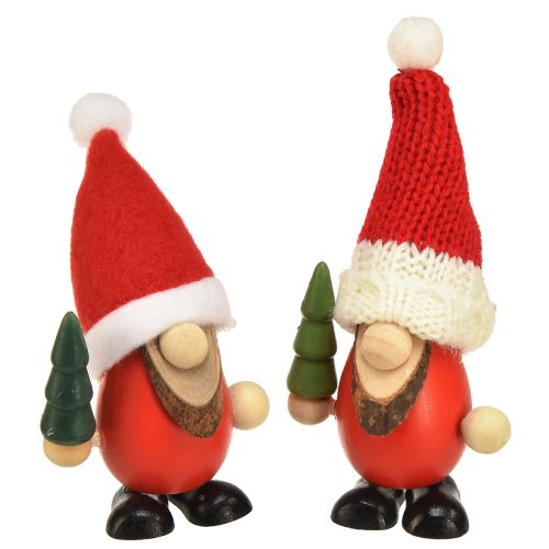 Artikel Kerstkabouters decoratieve kabouters hout rood groen H10,5/12cm 6 stuks