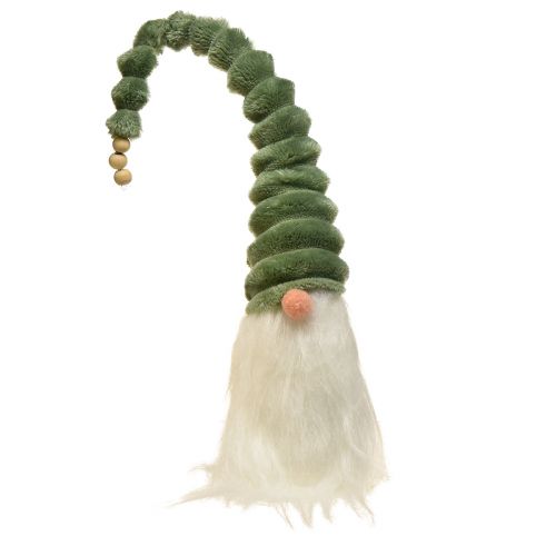 Floristik24 Feestelijke kabouter met groene spiraalhoed en witte baard 65cm - Scandinavische kerstmagie voor thuis - 2 stuks