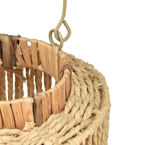 Artikel Lantaarn raffia met handvat natuurlijke vezel metaal Ø19cm H21cm