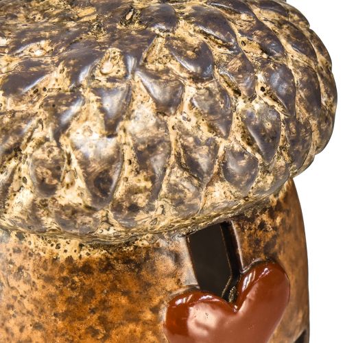 Artikel Lantaarn eikelbruin, 15,4 cm - Rustieke herfstdecoratie met hartmotief