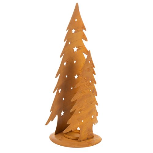 Kerstboomlantaarn, metalen decoratie met een rustieke afwerking, kersthoogte 46 cm en breedte 25,5 cm. kopen | Floristik24.nl