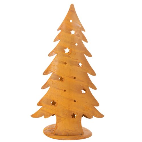 Kerstboomlantaarn, metalen decoratie met een rustieke afwerking, kersthoogte 46 cm en breedte 25,5 cm. | Floristik24.nl