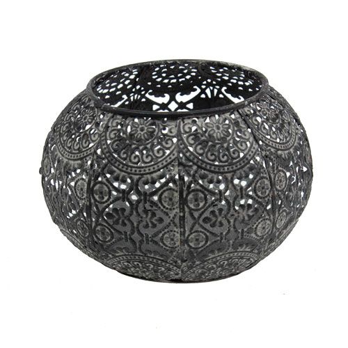 Floristik24 Lantaarn grijs oriental Ø10,5cm H7,5cm