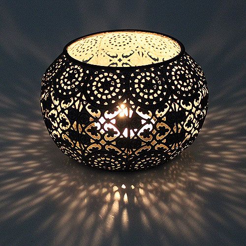 Floristik24 Metalen lantaarn zilver oosters Ø17.5cm H12cm
