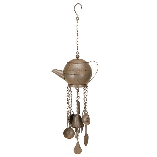 Artikel Windgong theepot om op te hangen donkerbruin 70cm
