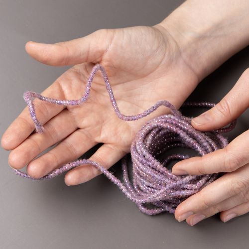 Artikel Wollen koord met roze en gouden draad, 5 m x 5 mm met draad, voor decoratie en knutselen.