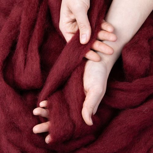 Artikel Wollen koord, decoratieve wol, donkerrood, 10 meter wollen lint voor bloemschikken en knutselen