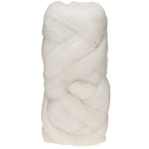 Floristik24 Wol roving 10m wit