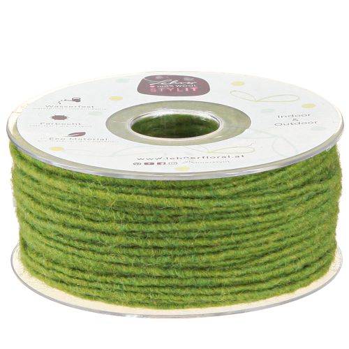 Floristik24 Wick draad wol koord vilt koord mosgroen 3mm 100m