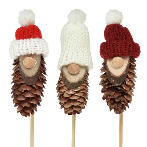 Floristik24 Kegelkabouter met hoed bloemstekkerkabouter 8cm 12 st