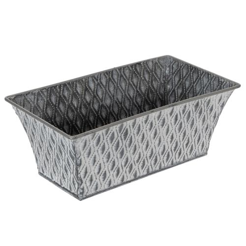 Zinken kom met diamantpatroon 22 cm × 12 cm kopen | Floristik24.nl