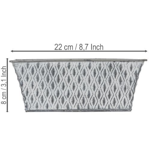 Zinken kom met diamantpatroon