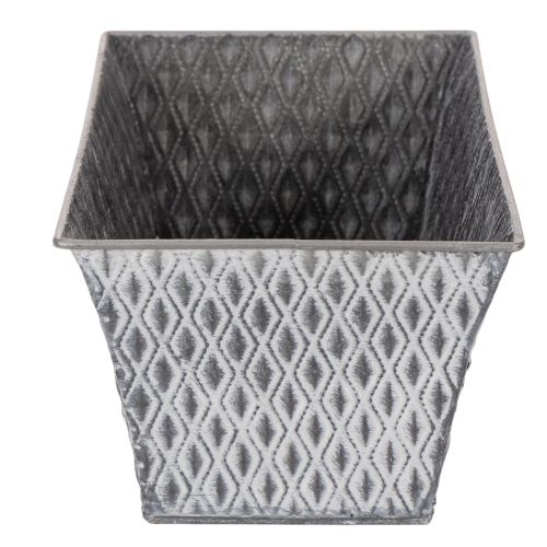 Zinken kom met ruitpatroon, 26 cm x 15,5 cm | Floristik24.nl