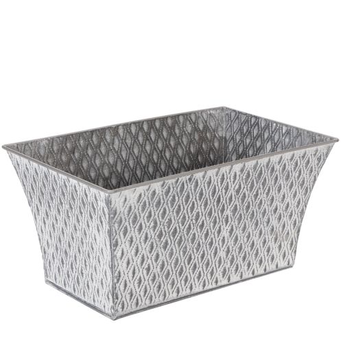 Zinken kom met diamantpatroon 30cm×18cm H15cm kopen | Floristik24.nl