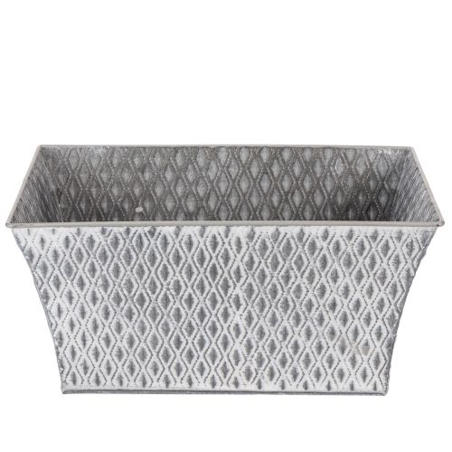 Zinken kom met diamantpatroon 30cm×18cm H15cm | Floristik24.nl