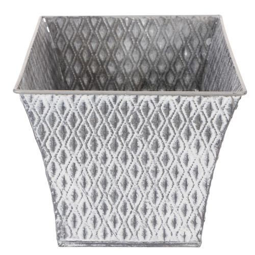 Zinken kom met diamantpatroon 30cm×18cm H15cm | Floristik24.nl