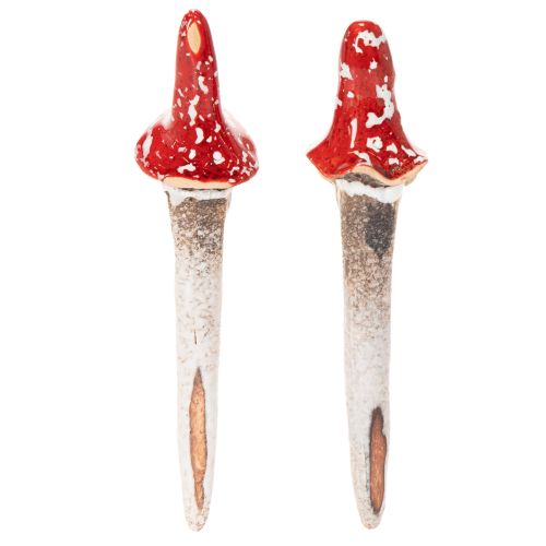 Dwergfiguurtje om op te plakken, met lange baard en paddenstoelhoed, decoratie, 17 cm, 2 stuks | Floristik24.nl