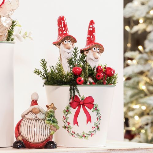 Dwergfiguurtje om op te plakken, met lange baard en paddenstoelhoed, decoratie, 17 cm, 2 stuks | Floristik24.nl