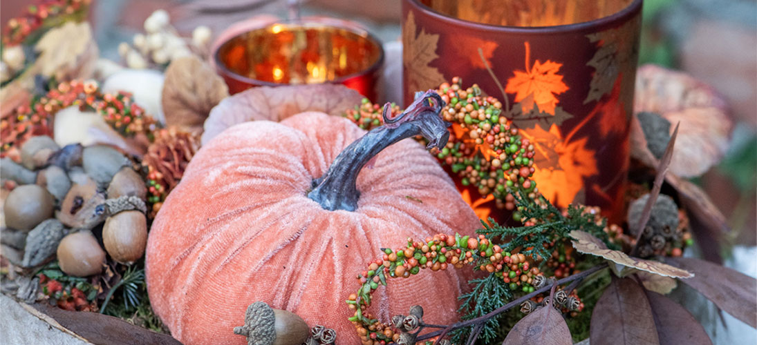 Decoratie met pompoen en vlieger