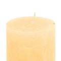 Floristik24 Effen gekleurde kaarsen licht abrikoos pilaren 50×100mm 4st