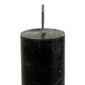 Floristik24 Steekkaarsen zwart geverfde kaarsen 34×240mm 4st