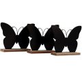 Floristik24 Tafeldecoratie houtdecoratie vlinder zwart naturel 12cm 6st