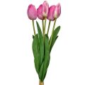 Floristik24 Roze Tulpen Decoratie Real Touch Kunstbloemen Lente 49cm 5st