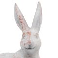 Floristik24 Konijn zittend decoratief konijn kunststeen wit bruin 15,5x8,5x22cm