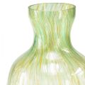 Floristik24 Decoratieve vaas glazen bloemenvaas geel groen patroon Ø10cm H25cm