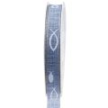 Floristik24 Cadeaulint vis lichtblauw lint maritiem 15mm 20m