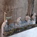 Decoratieve rij huisjes met theelichthouders, adventsdecoratie, 68 cm | Floristik24.nl