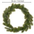 Kunstmatige dennenkrans in groen voor deurdecoratie, 35 cm | Floristik24.nl