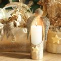 Kandelaar met engelfiguurtje, goudkleurige feestelijke decoratie, 27 cm | Floristik24.nl