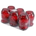Floristik24 Graflamp glas glas hart rood herdenkingslicht B8cm H16,5cm 6st