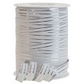 Floristik24 Ruches lint cadeaulint striklint wit met zilveren strepen 10mm 250m