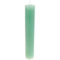 Floristik24 Groene kaarsen, grote, effen gekleurde kaarsen, 50x300mm, 4 stuks