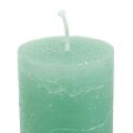 Floristik24 Groene kaarsen, grote, effen gekleurde kaarsen, 50x300mm, 4 stuks